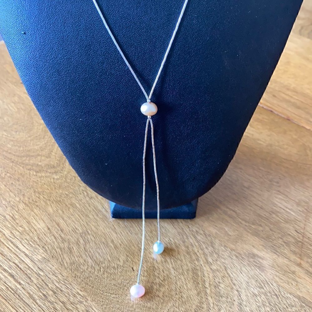 Fresh water pearls and sterling silver necklace